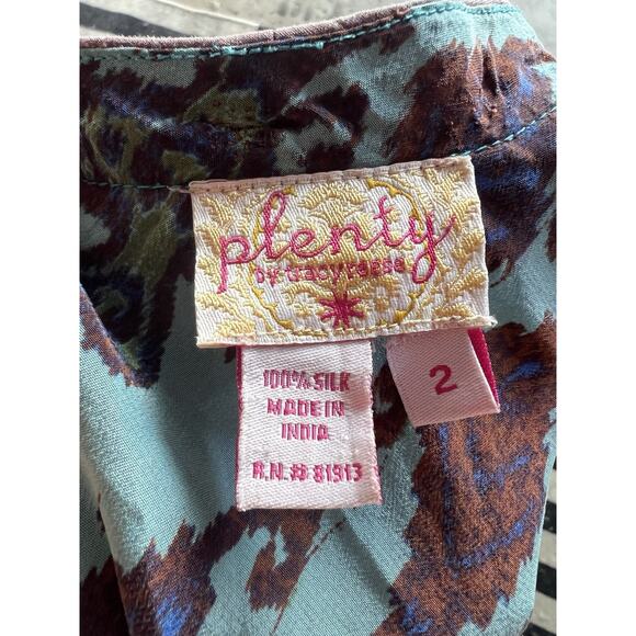PLENTY TRACY REESE Silk Boho Top Size 2 - Picture 3 of 3